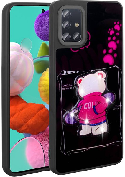 Galaxy A51 Kılıf Sevimli Hayvan Figürlü ve Parlak Cuutepets Premium Sert Silikon Kapak