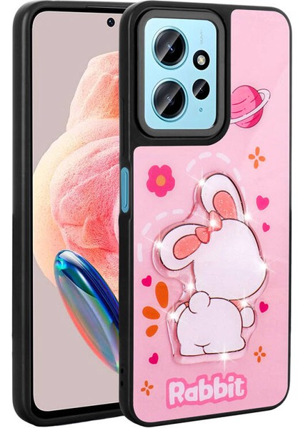 Redmi Note 12 4g Kılıf Sevimli Hayvan Figürlü ve Parlak Cuutepets Premium Sert Silikon Kapak
