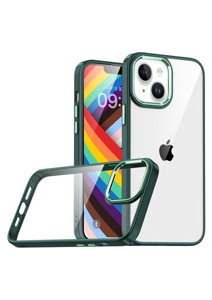 iPhone 14 Plus Şık Görünümlü ve Arkası Şeffaf Flora Premium Kılıf