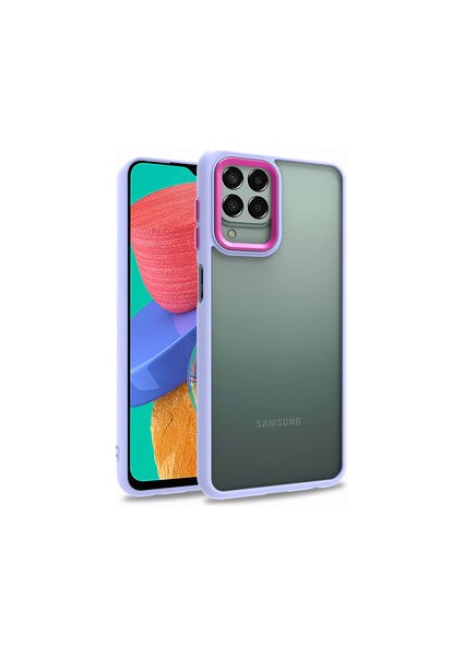 Samsung Galaxy M33 Kılıf Arkası Şeffaf Kenarları Renkli Bergen Kapak