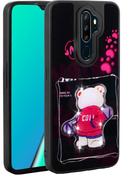 Oppo A9 2020 Kılıf Sevimli Hayvan Figürlü ve Parlak Cuutepets Premium Sert Silikon Kapak