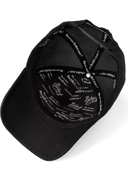 Blackbörk V1 Trucker M Harf - 2 Kod Logolu Siyah Şapka (Cap)