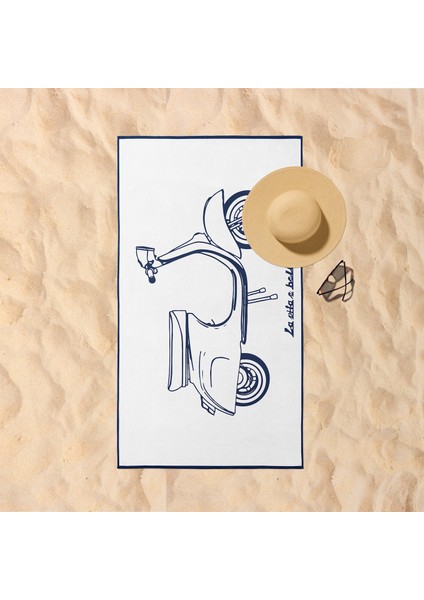La Vita E Bella - Vespa Plaj Havlusu - Microfiber
