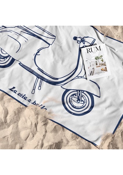 La Vita E Bella - Vespa Plaj Havlusu - Microfiber fiyatları