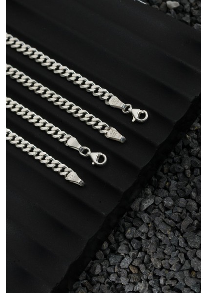 925 Ayar Gümüş Zincir 5mm Gurmet Kolye Bileklik Set modelleri