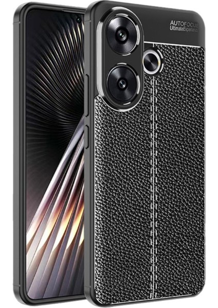Xiaomi Poco F6 Kılıf Niss Deri Desen Silikon + Ekran Koruyucu