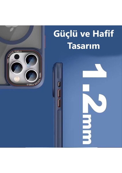 iPhone 15 Pro Için Rais Magsafe ile Uyumlu Kılıf Sert Yükseltilmiş Kamera Çerçeveli Çizilme ve Sararma Karşıtı Apple iPhone 15 Pro Ile Uyumlu Kılıf