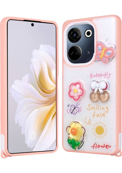 Tecno Camon 20 Kılıf Figürlü ve Ince Simli Şık Mellila Premium Kapak