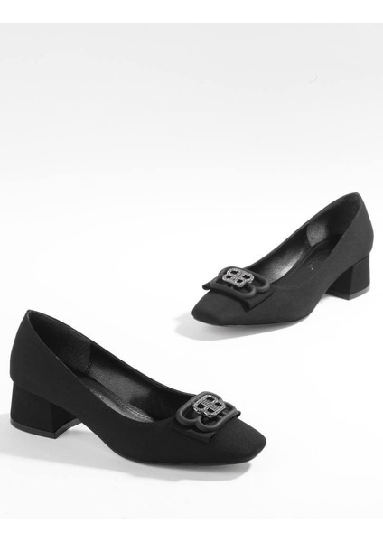 Kadın Siyah Zara Kadın Aksesuarlı Kısa Topuklu Ayakkabı fırsatları