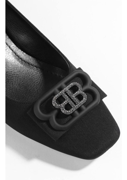 Kadın Siyah Zara Kadın Aksesuarlı Kısa Topuklu Ayakkabı indirimleri