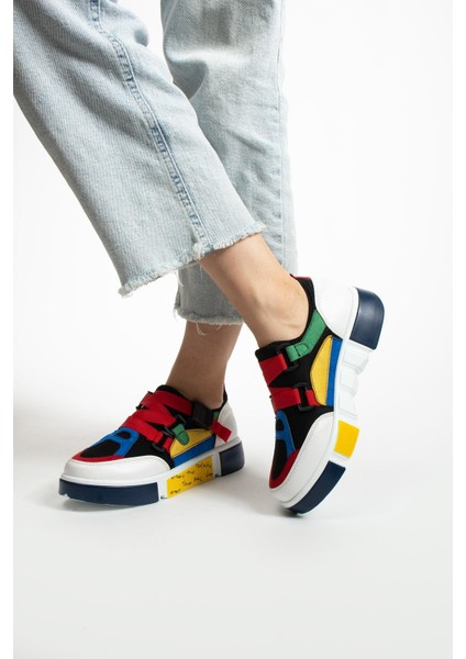 Kadın Renkli Şık Tasarım Ortopedik Kadın Sneaker