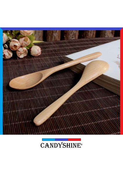 Candy Shine Ahşap Servis & Yemek Kaşığı Tahta Kaşık Naturel Kaşık