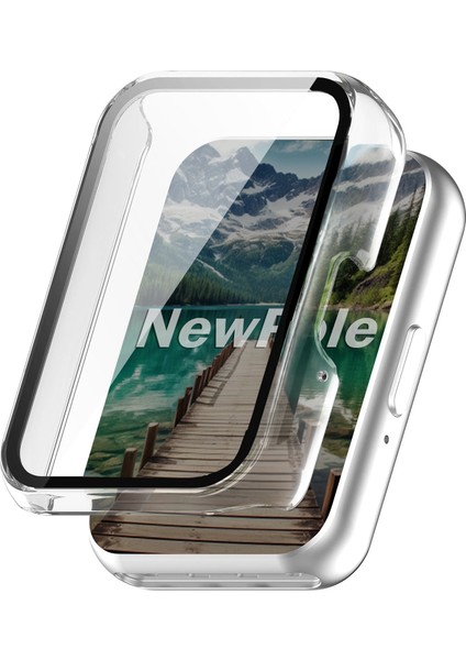 [galaxy Fit 3 ile Uyumlu] Newpole Galaxy Fit 3 Için Ekran Koruyucu Kırılmaz Cam ve Tam Kaplayan Watch Kasa Koruyucu Kılıf Yüksek Hassasiyetli Kılıf Samsung Galaxy Fit 3 ile Uyumlu