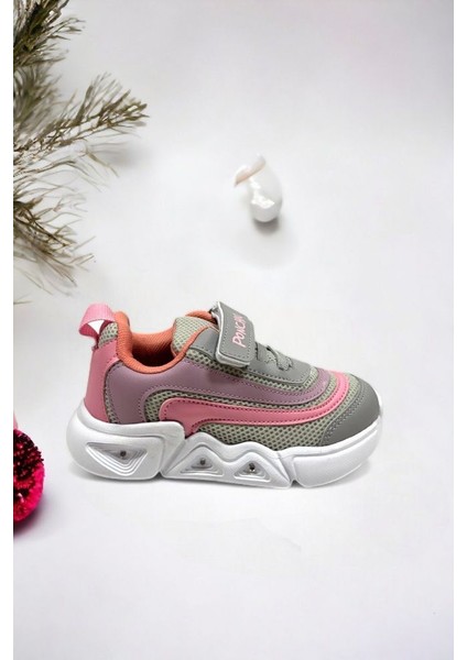 Memory Foam Çift Bant Işıklı Unisex Çocuk Spor Sneakers