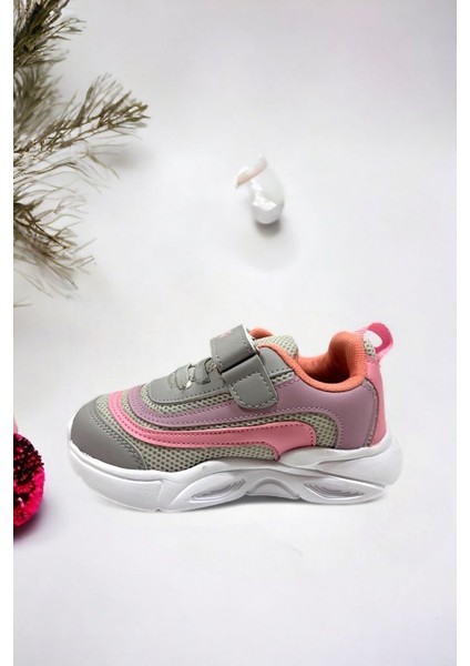 Memory Foam Çift Bant Işıklı Unisex Çocuk Spor Sneakers