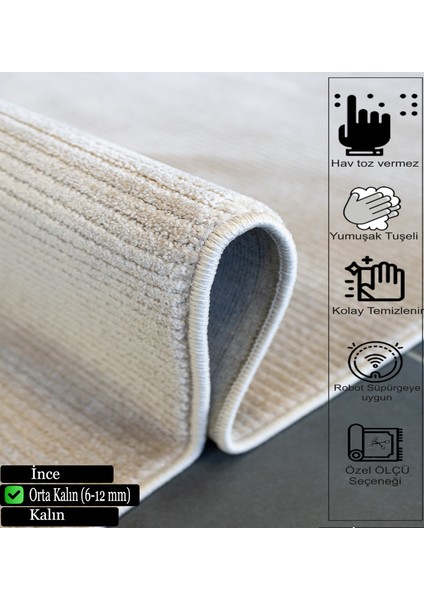 Delüx 9154 Gri Yumuşak Dokulu Halı Salon Mutfak Kesme Yolluk Makine Halısı