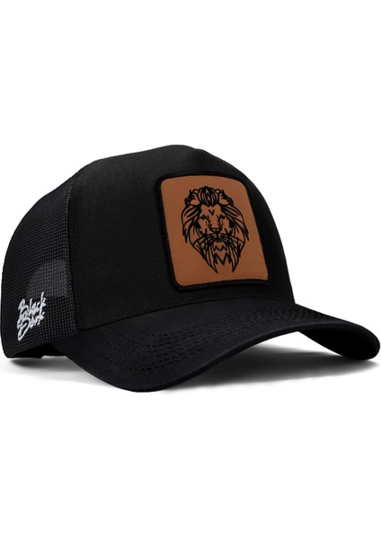 V1 Trucker Aslan - 13CS Kod Logolu Siyah Şapka (Cap)