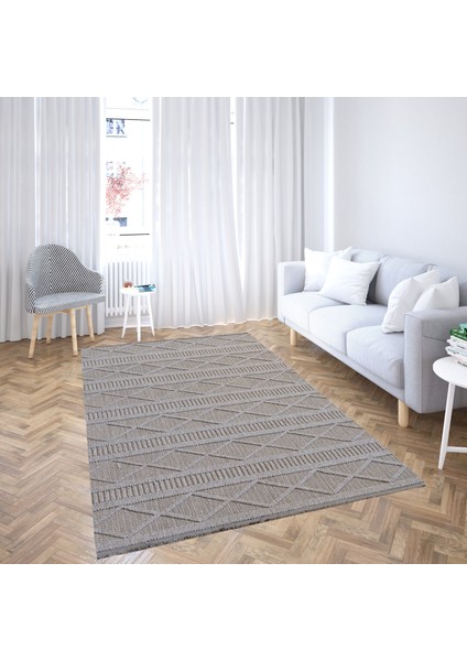 Tarz 9207 Bej Yumuşak Dokulu Halı Salon Mutfak Kesme Yolluk Makine Halısı