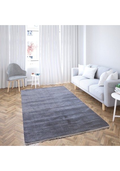 Delüx 9228 Koyu Gri Yumuşak Dokulu Halı Salon Mutfak Kesme Yolluk Makine Halısı