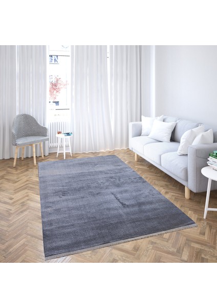 Delüx 9154 Koyu Gri Yumuşak Dokulu Halı Salon Mutfak Kesme Yolluk Makine Halısı
