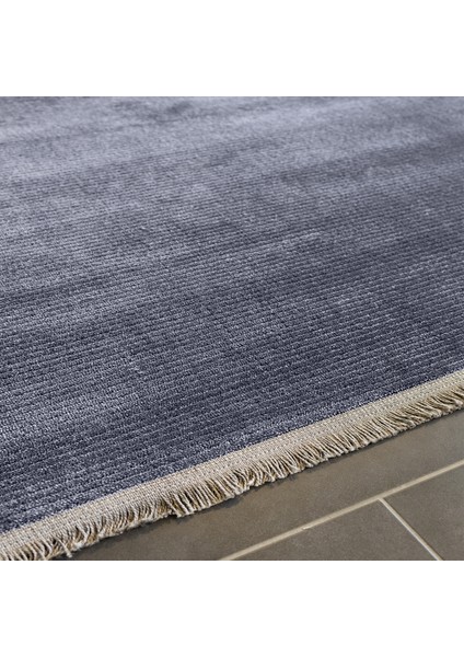Delüx 9154 Koyu Gri Yumuşak Dokulu Halı Salon Mutfak Kesme Yolluk Makine Halısı