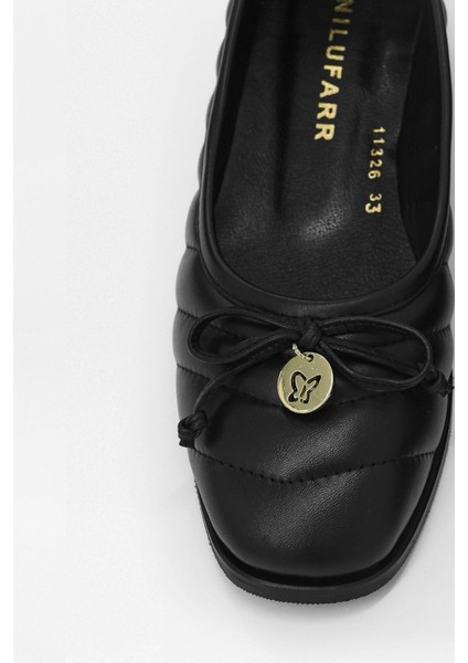 Zarra Siyah Hakiki Deri Kadın Babet modelleri