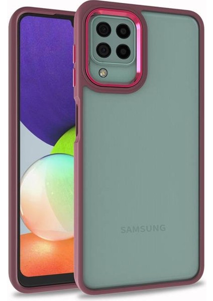 Samsung Galaxy M22 Şık Görünümlü ve Arkası Şeffaf Flora Premium Kılıf