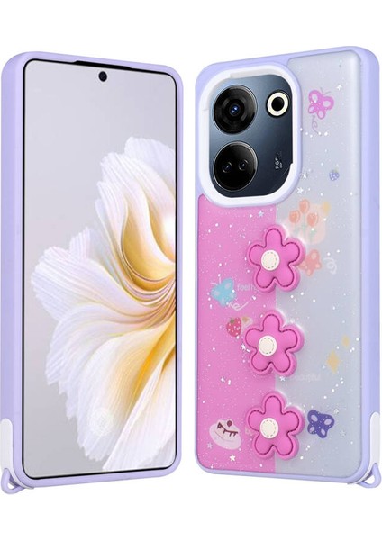 Tecno Camon 20 Kılıf Figürlü ve Ince Simli Şık Mellila Premium Kapak