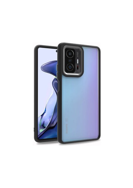 Xiaomi Mi 11T 5g Kılıf Arkası Şeffaf Kenarları Renkli Bergen Kapak