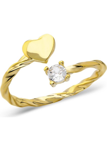 Tektaş Burgu Kalp Yüzüğü