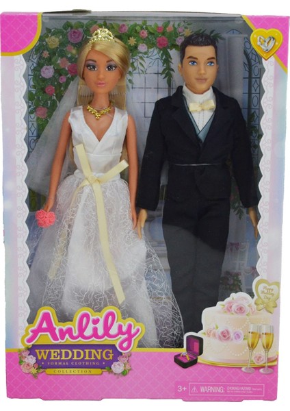 Anlily Oyuncak Gelin ve Damat Bebek Düğün Seti