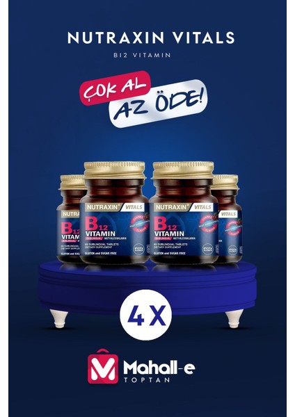 B12 Vitamini 1000 Mcg - Dil Altı Tableti 4'lü
