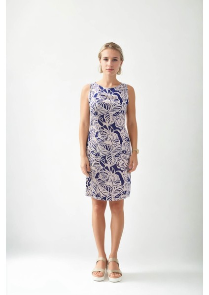 Yaprak Desen Sıfır Kol Elbise fiyatları