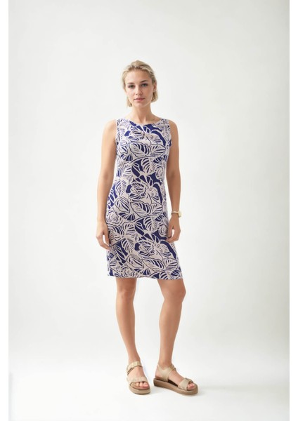 Yaprak Desen Sıfır Kol Elbise modelleri