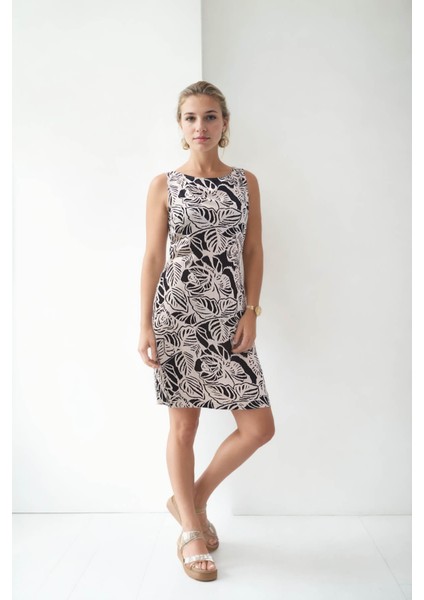 Yaprak Desen Sıfır Kol Elbise modelleri