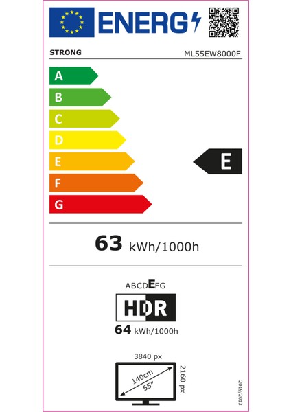 ML55EW8000F 55’’ 140 Ekran Uydu Alıcılı 4K Ultra HD DLED TV