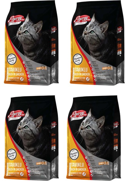 Tavuklu Yetişkin Kedi Maması 1 kg - 4 Adet