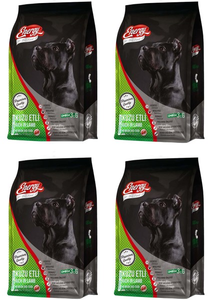 Kuzu Etli Yetişkin Köpek Maması 1 kg - 4 Adet