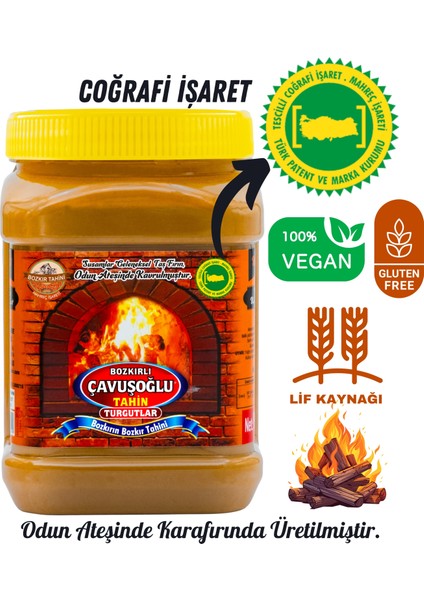 Bozkırlı Çavuşoğlu Çavuşoğlu Odun Ateşinde Bozkır Tahini Kepeksiz 930g + Kepekli 930g (Tanışma Paketi)