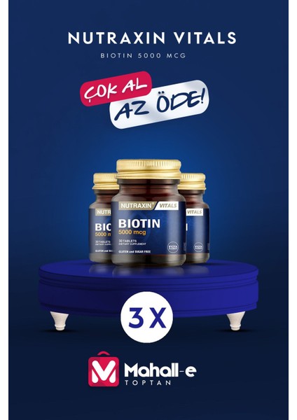 Biotin 5000 Mcg 30 Tablet 3'lü fiyatları