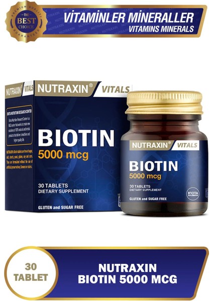 Biotin 5000 Mcg 30 Tablet 3'lü