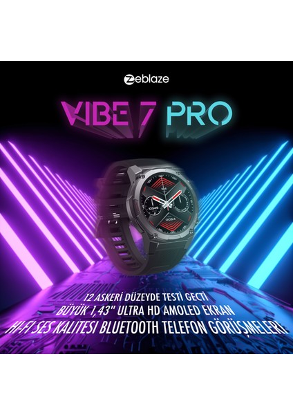 Zeblaze Vibe 7 Pro Silver Akıllı Saat - Gümüş Parlaklığında, Gelişmiş Spor Modları, Uzun Pil Ömrü