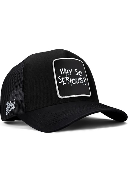 V1 Trucker Why So Serious - 1 Logolu Unisex Siyah Şapka (Cap)