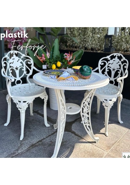 Hascollection Plastik Ferforje 1 Adet Masa 2 Adet Isparta Model Sandalye
