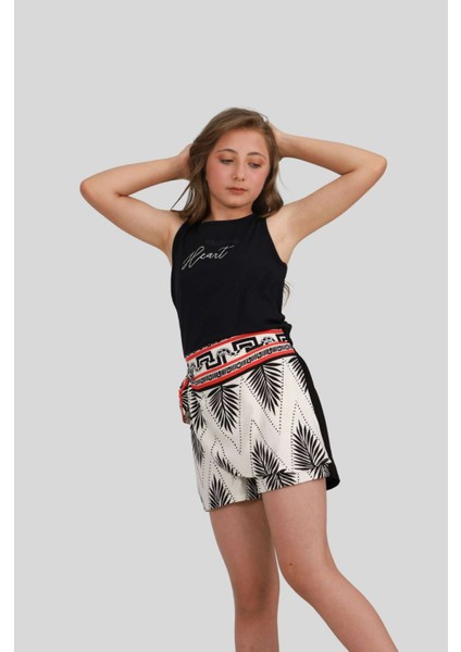 Nk 8-14 Yaş Sırt Detaylı Hitit Şort Etekli Kız Takım