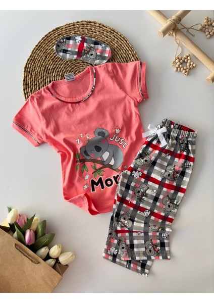 Koala More Desenli Kız Çocuk Kapri Pijama Takımı Pembe fiyatları