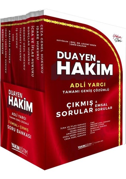 Duayen Hakim Adli Yargı Tamamı Geniş Çözümlü Emsal ve Çıkmış Soru Bankası Seti 11 Kitap