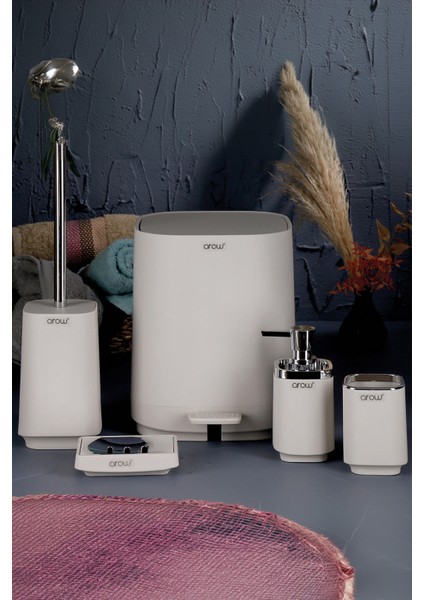 TR-3667 Amara Bej 5 Parça Akrilik Banyo Seti