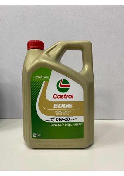 Edge 0W-20 Ll 4 Litre (2024 Üretim)