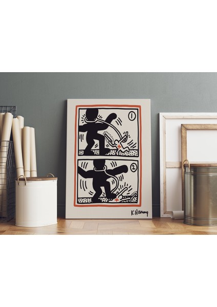 Oda Dekorasyon Pop Art Kanvas Tablo Keith Haring Sanatsal Tablo Salon Dekorasyonu Duvar Tablosu